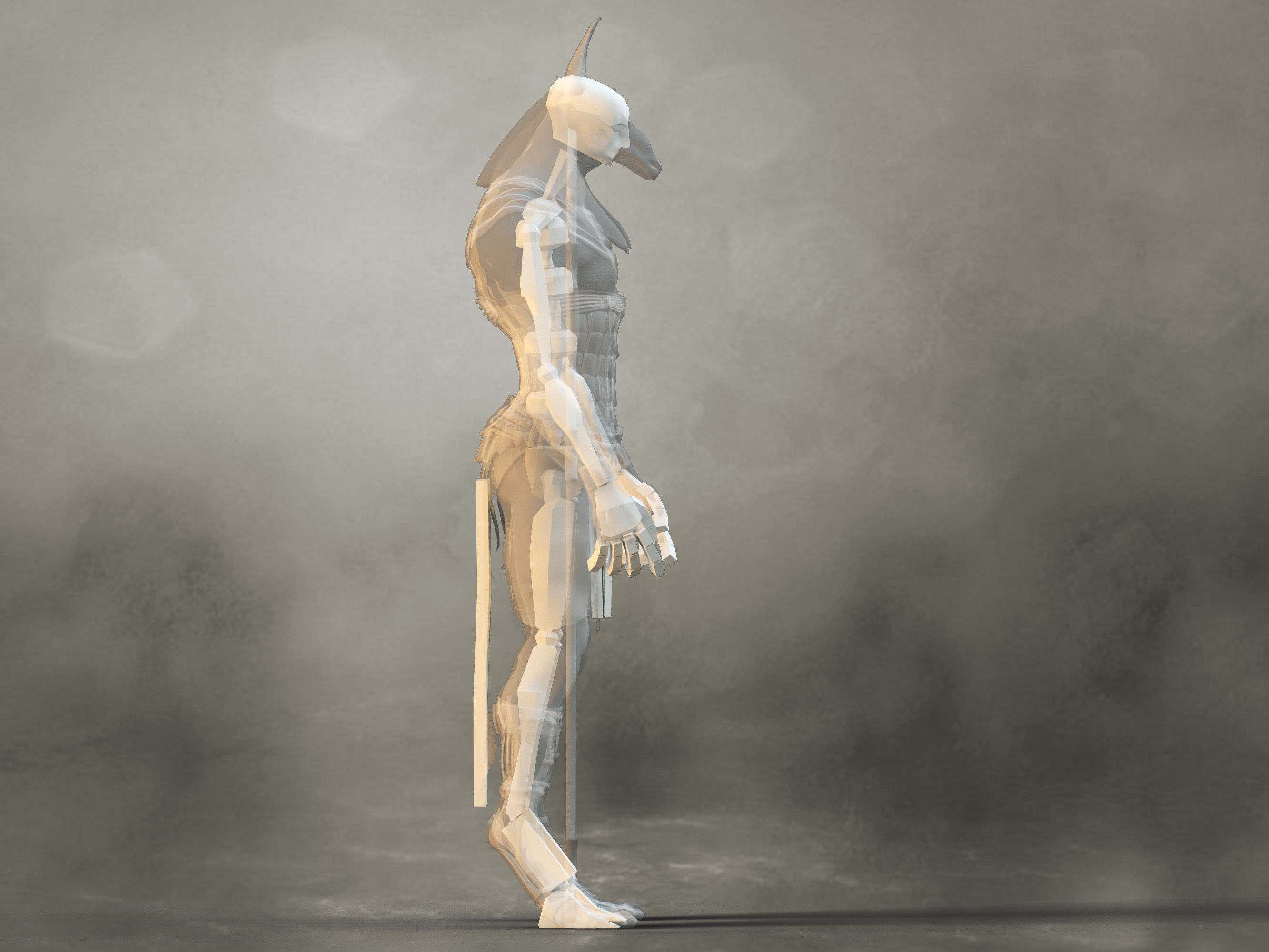 Seth God Low-poly 3D model_10