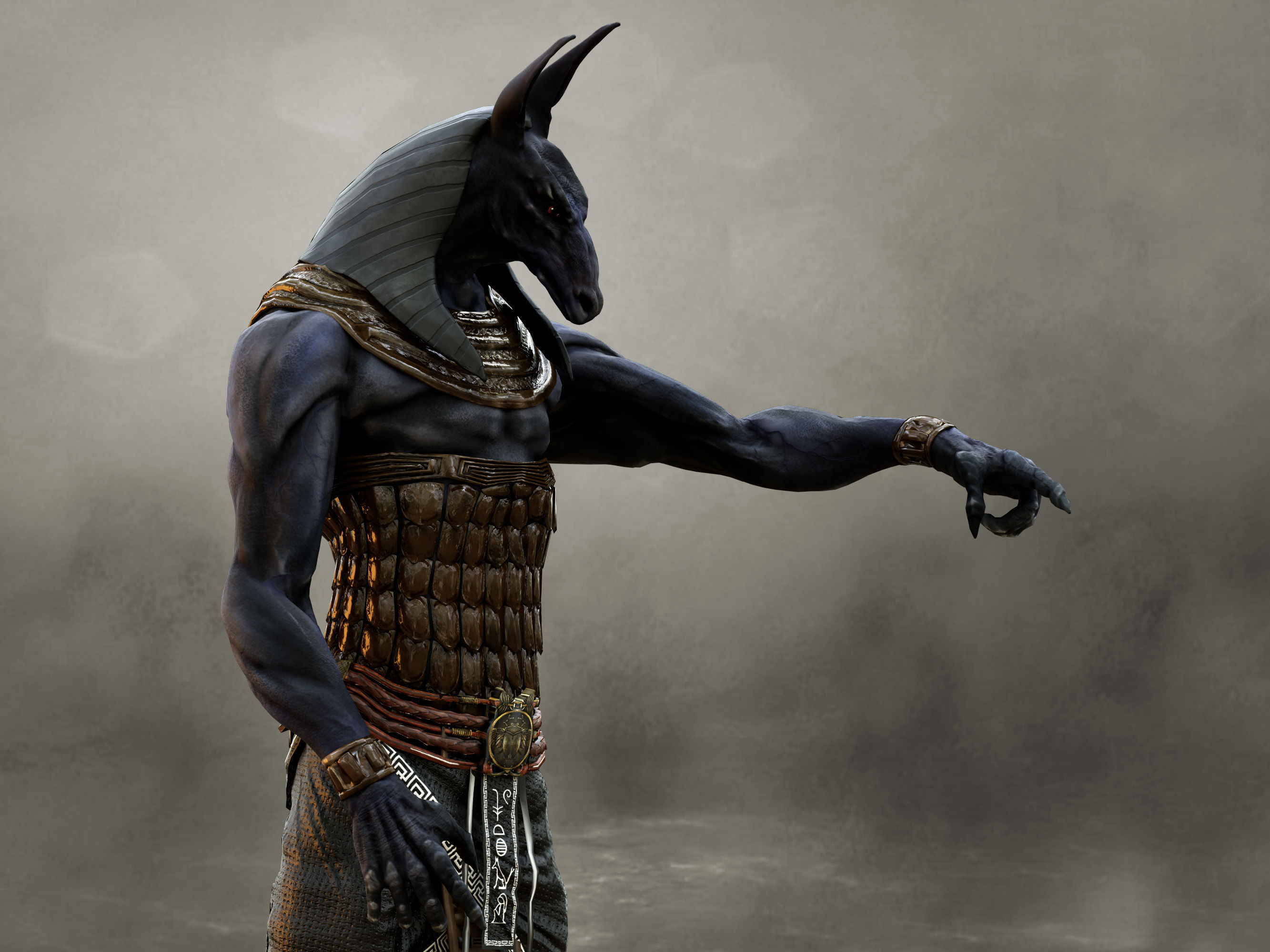 Seth God Low-poly 3D model_1