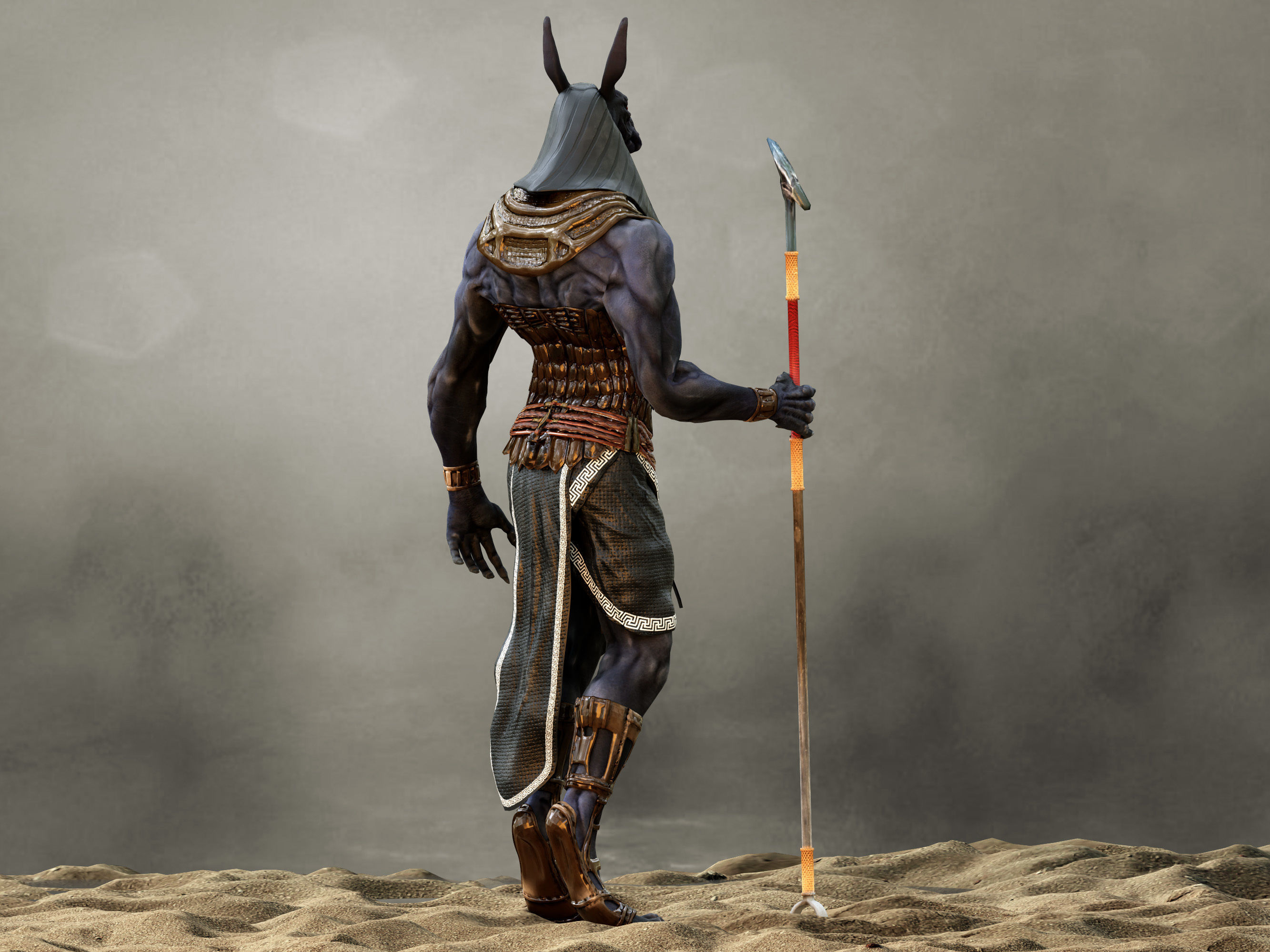 Seth God Low-poly 3D model_5