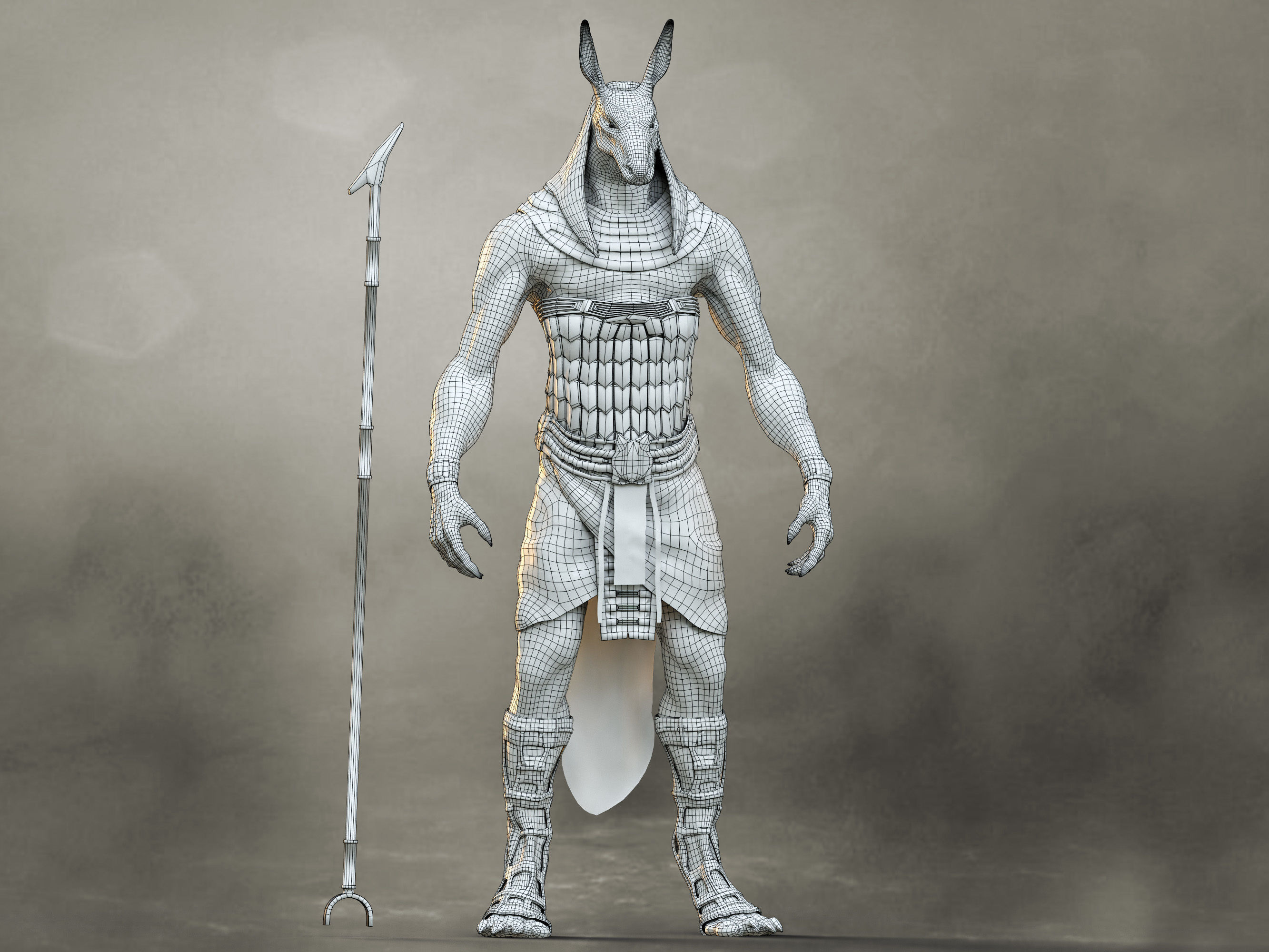 Seth God Low-poly 3D model_7