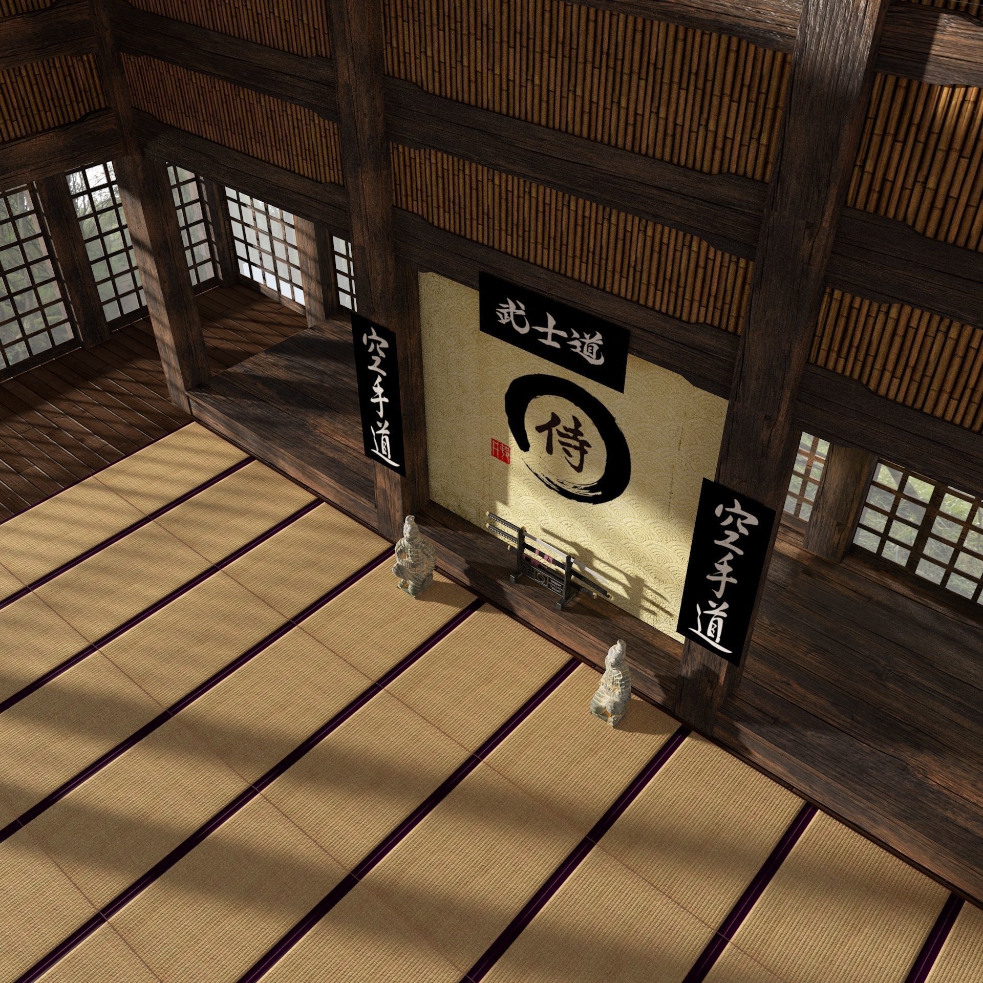VR Japanese Martial Arts Training Dojo 3D model_8