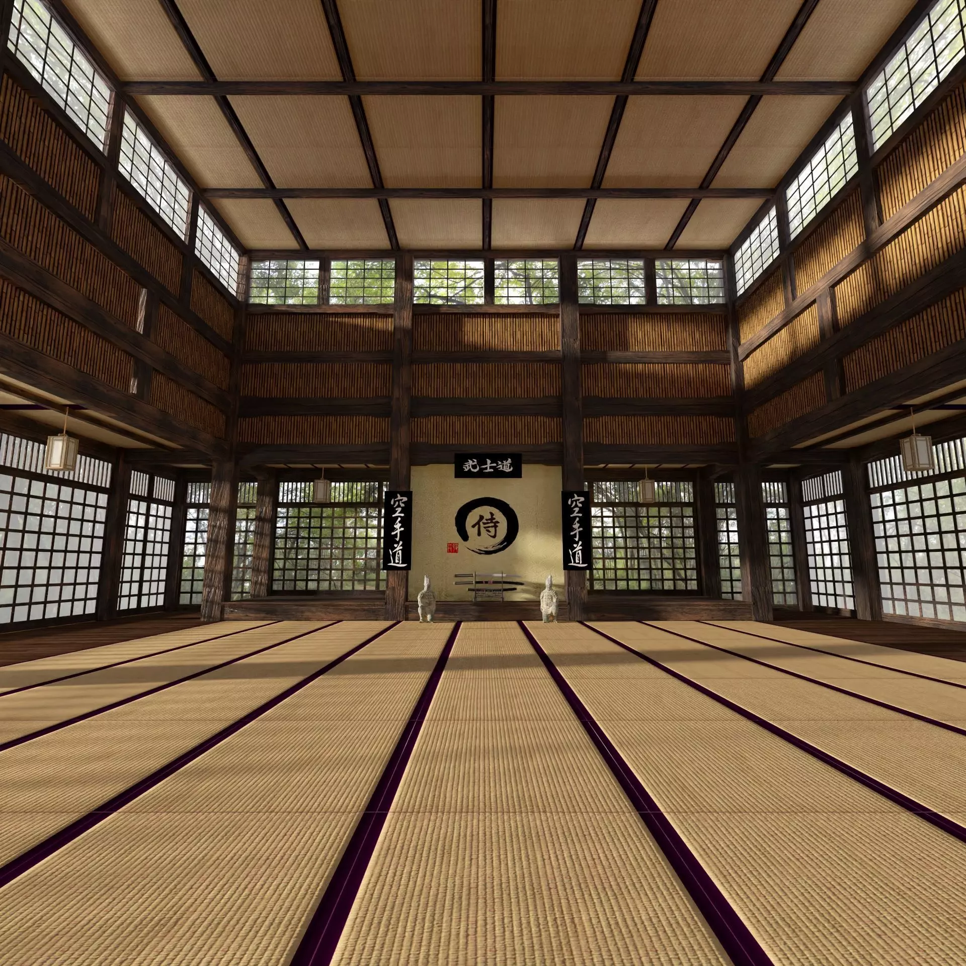 VR Japanese Martial Arts Training Dojo 3D model_0