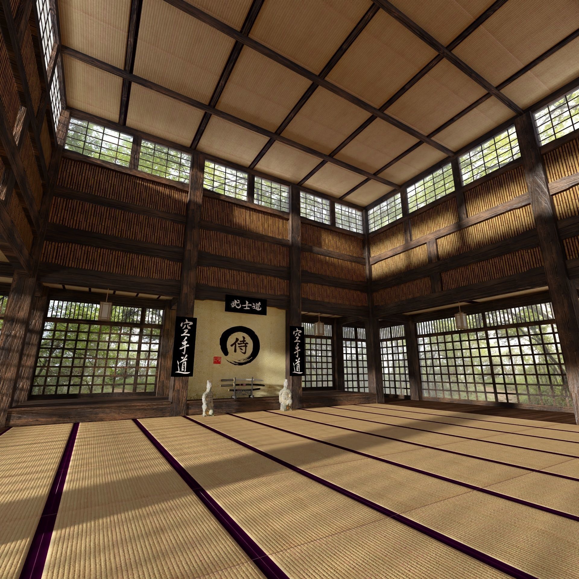 VR Japanese Martial Arts Training Dojo 3D model_1