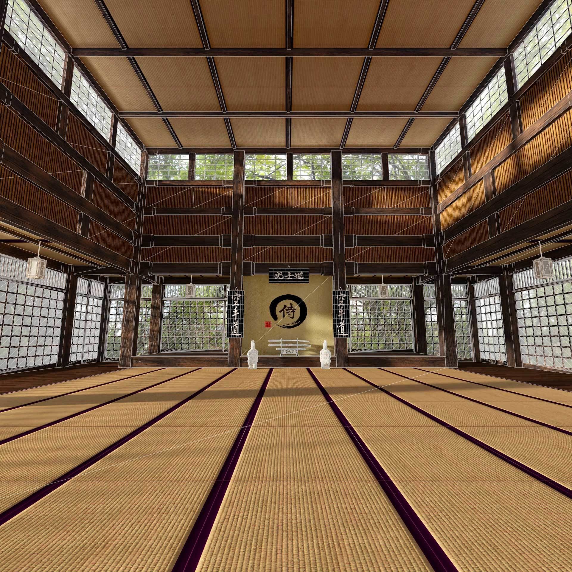 VR Japanese Martial Arts Training Dojo 3D model_13