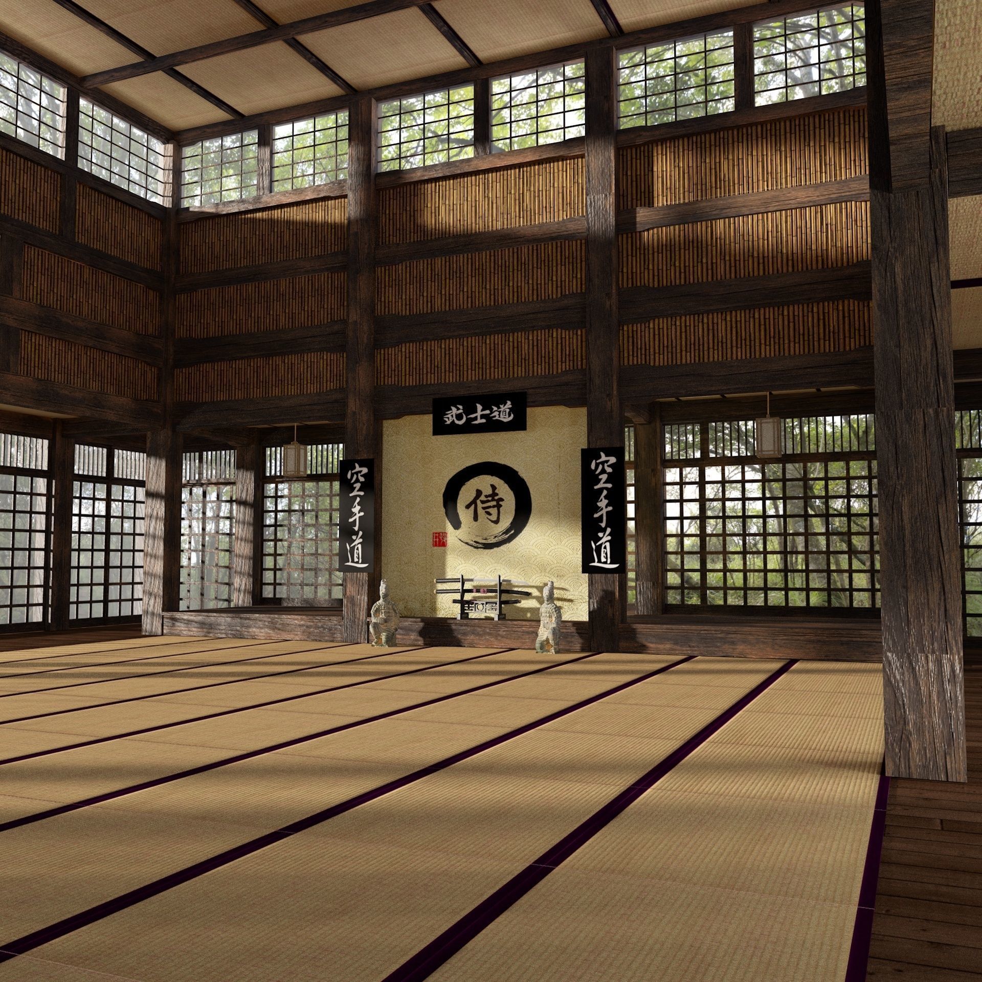 VR Japanese Martial Arts Training Dojo 3D model_12