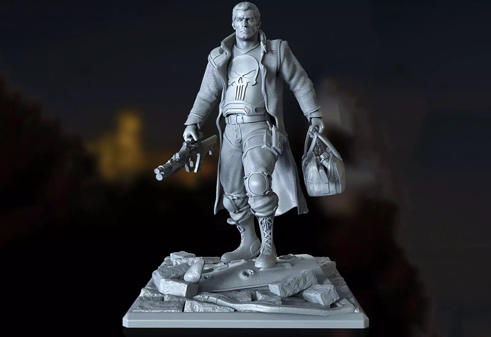 The Punisher Marvel 3D Model Ready to Print STL 3D print model