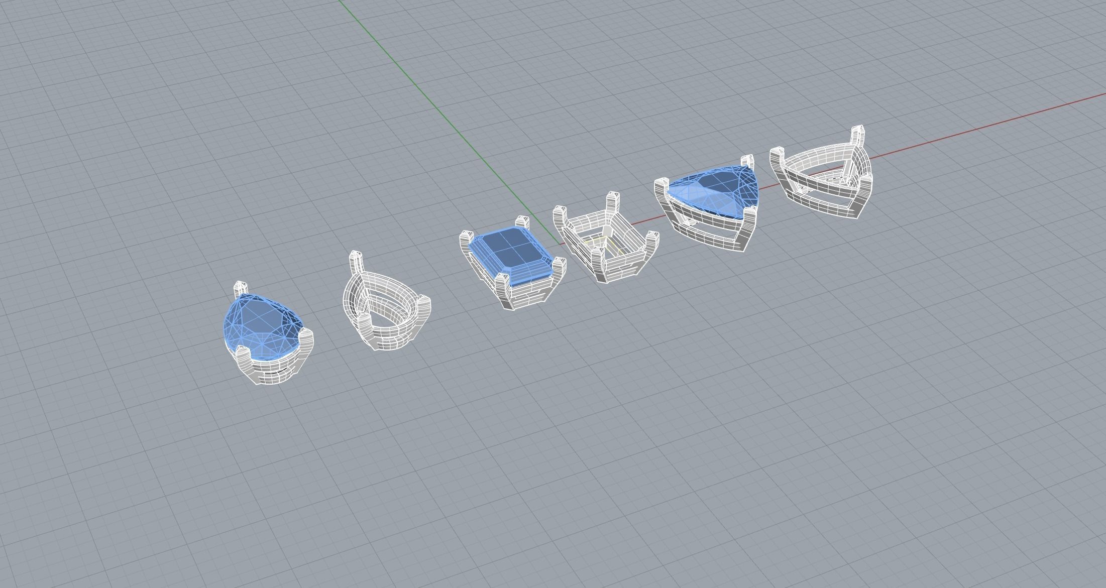 Stone Settings Collection Ready-made Semi-finished 3D print model_4