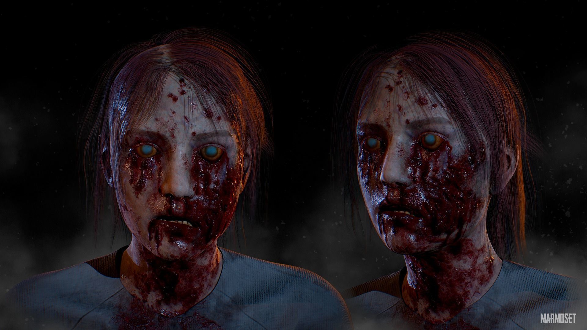 Zombie Girl- Game Ready  Low-poly 3D model_2