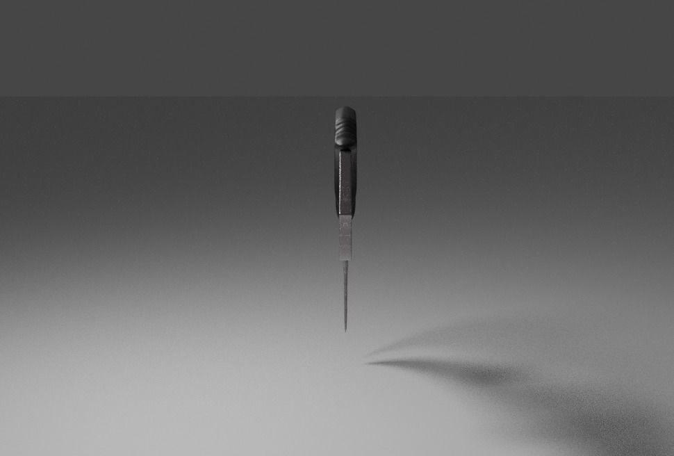 karambit pencil 3D model_2