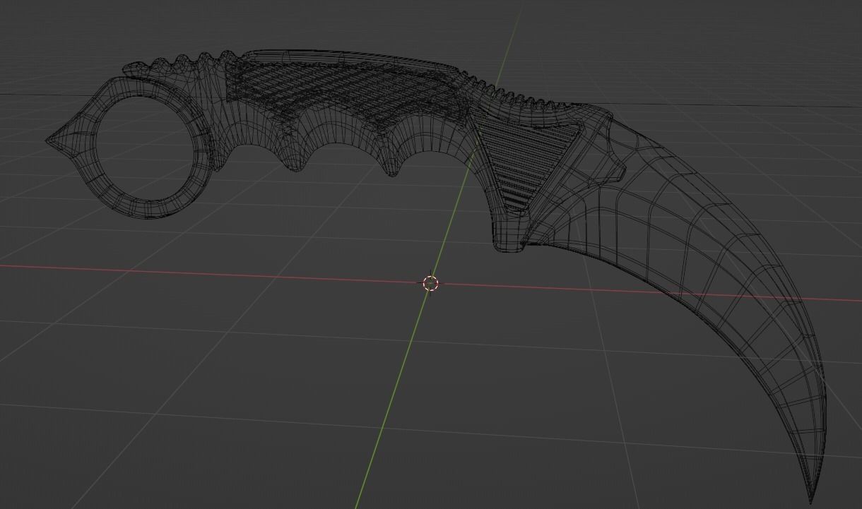 karambit pencil 3D model_4