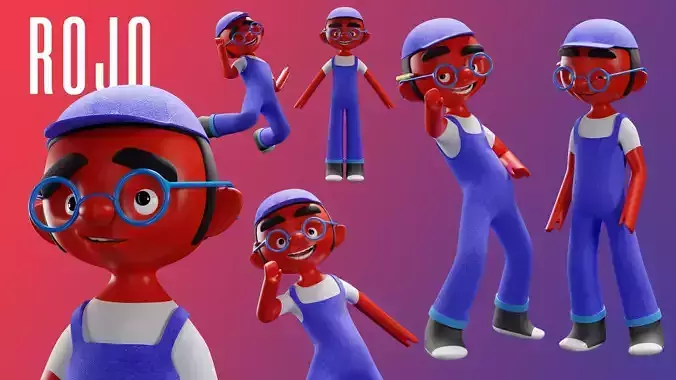 3D Character Rojo Low-poly 3D model