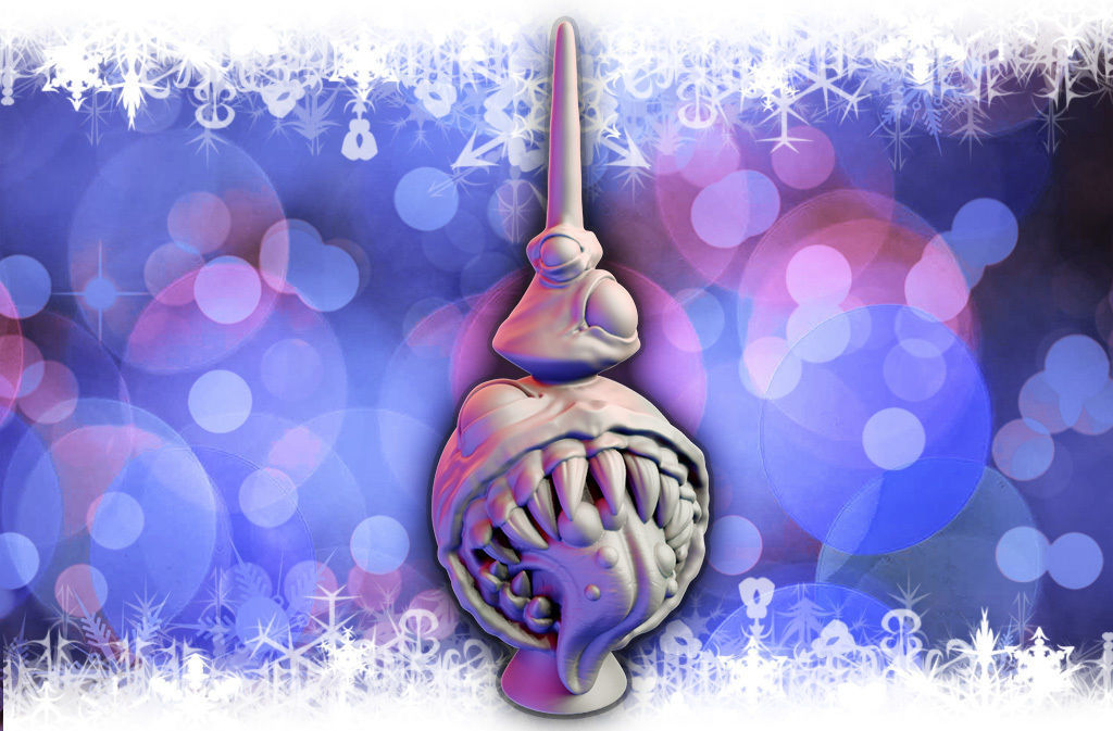 MimiChristmas ornament with bow 3D print model_10