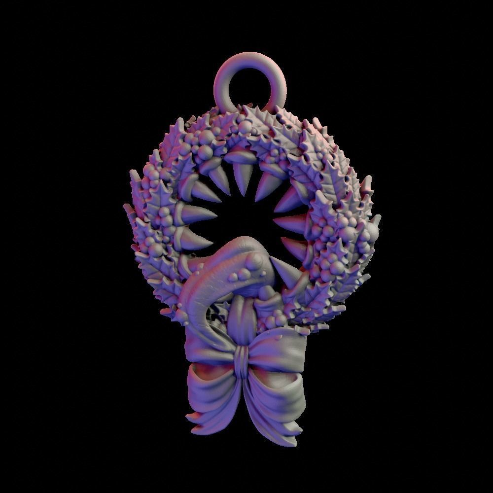MimiChristmas ornament with bow 3D print model_2