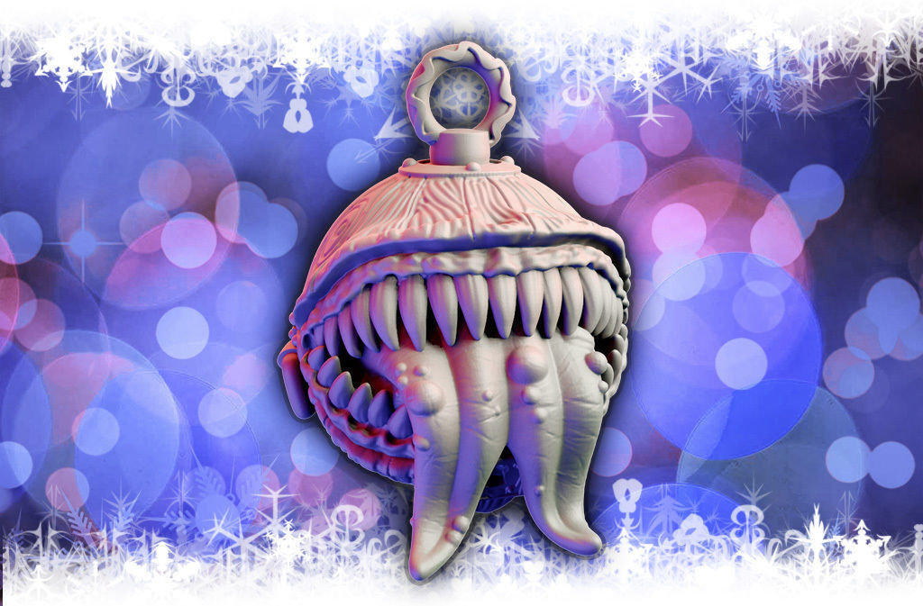 MimiChristmas ornament with bow 3D print model_6