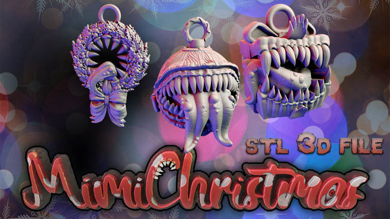 MimiChristmas ornament with bow 3D print model_9