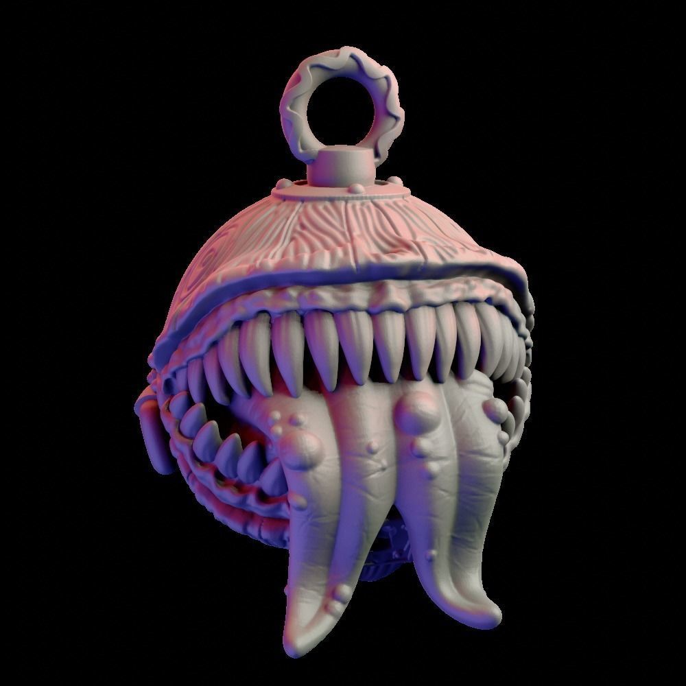 MimiChristmas ornament with bow 3D print model_7