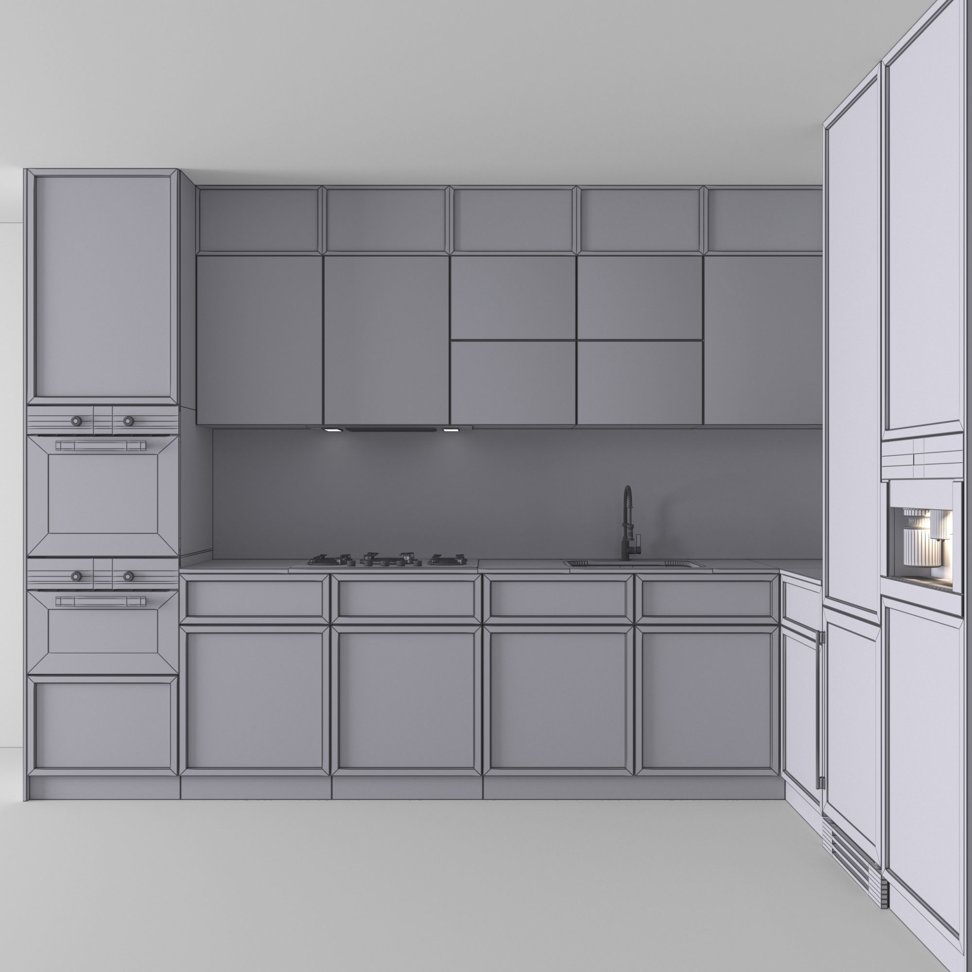 Kitchen Modern 17 - Corner Kitchen 3D model_3