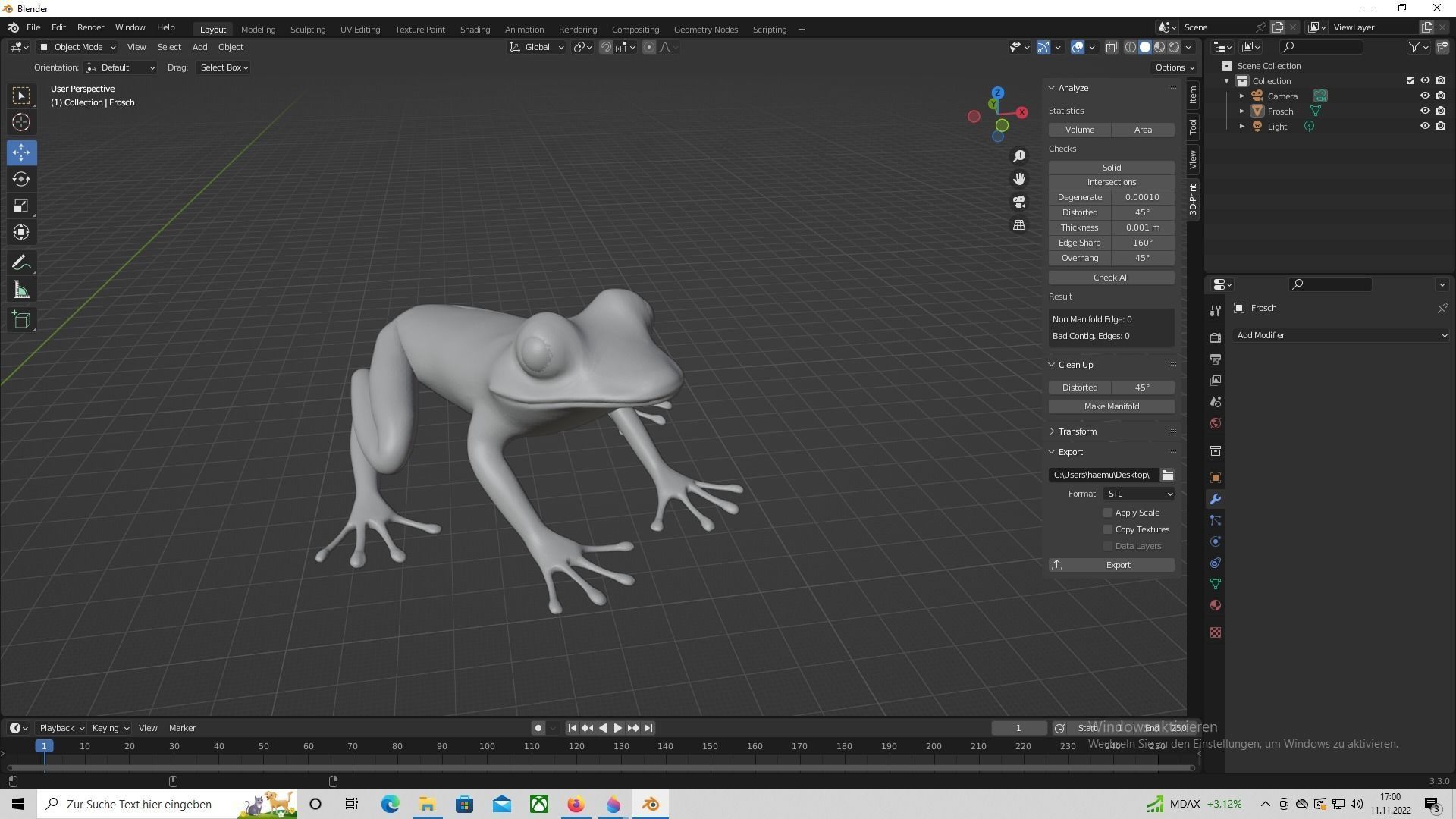 Frosch    Frog  Free 3D print model_4