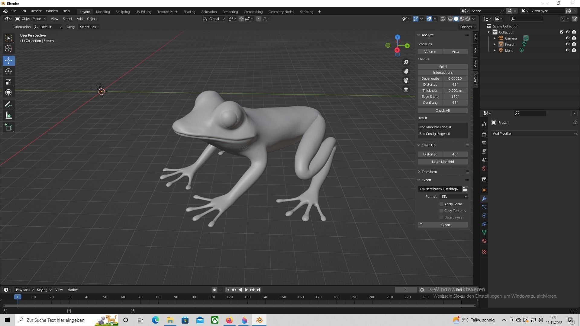 Frosch    Frog  Free 3D print model_5
