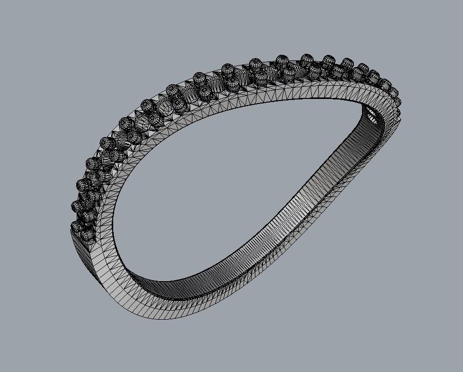 Diamond Wave Ring 3D print model_11