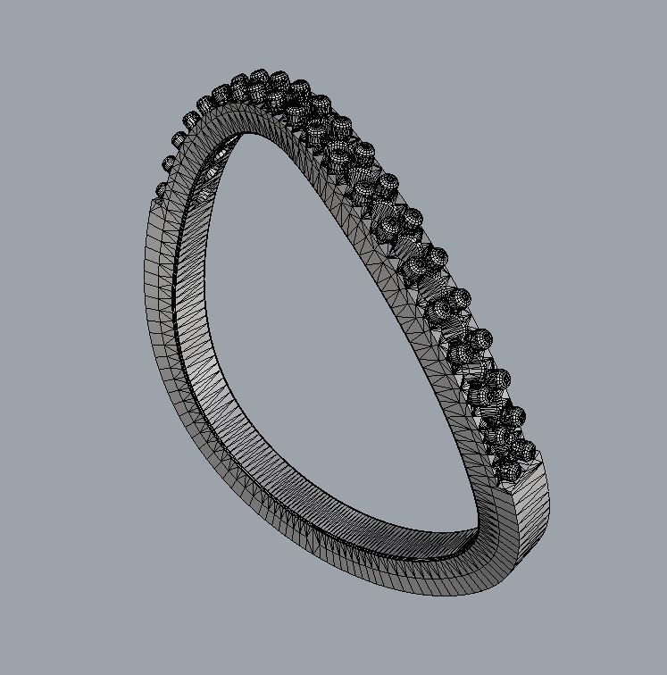 Diamond Wave Ring 3D print model_12
