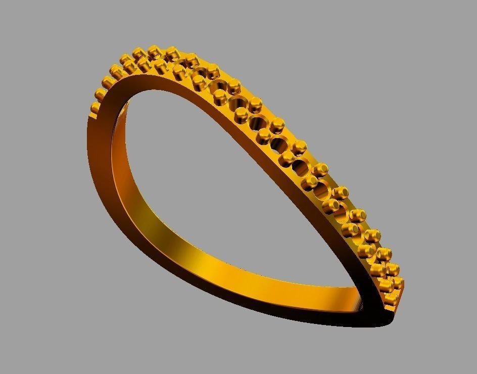 Diamond Wave Ring 3D print model_7