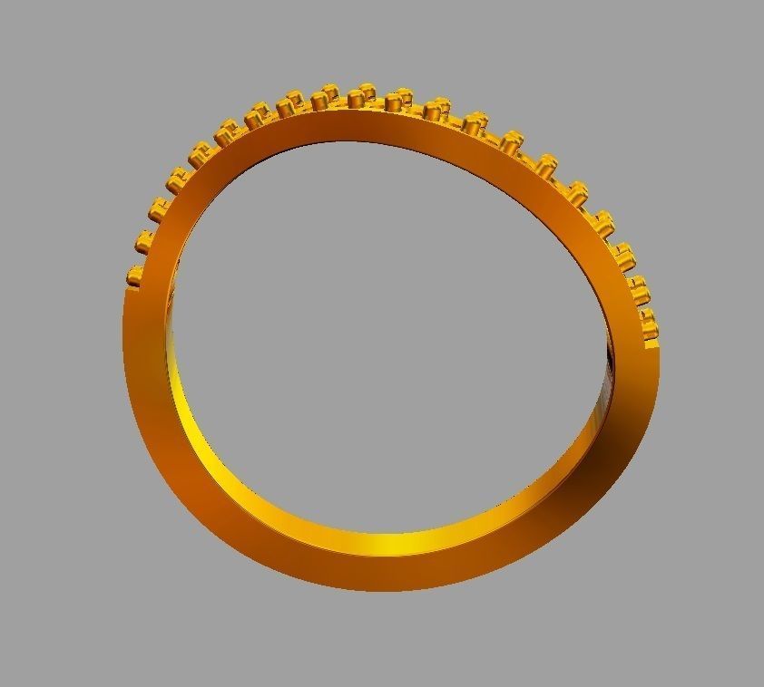 Diamond Wave Ring 3D print model_10