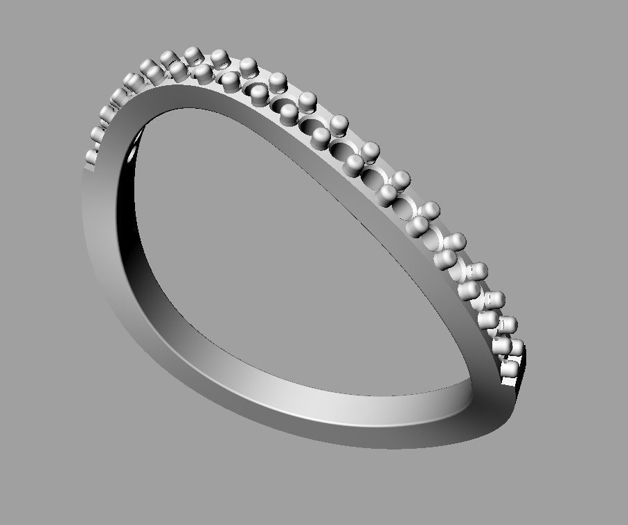 Diamond Wave Ring 3D print model_14