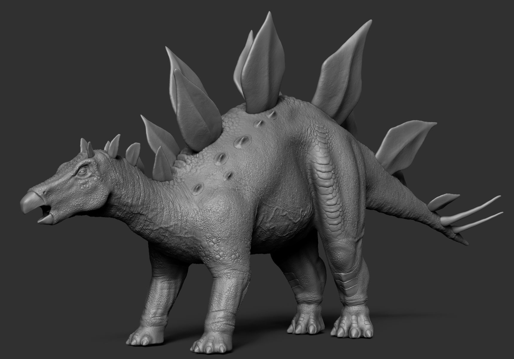 Dinosaur Stegosaurus Sculpt Project 3D model_3