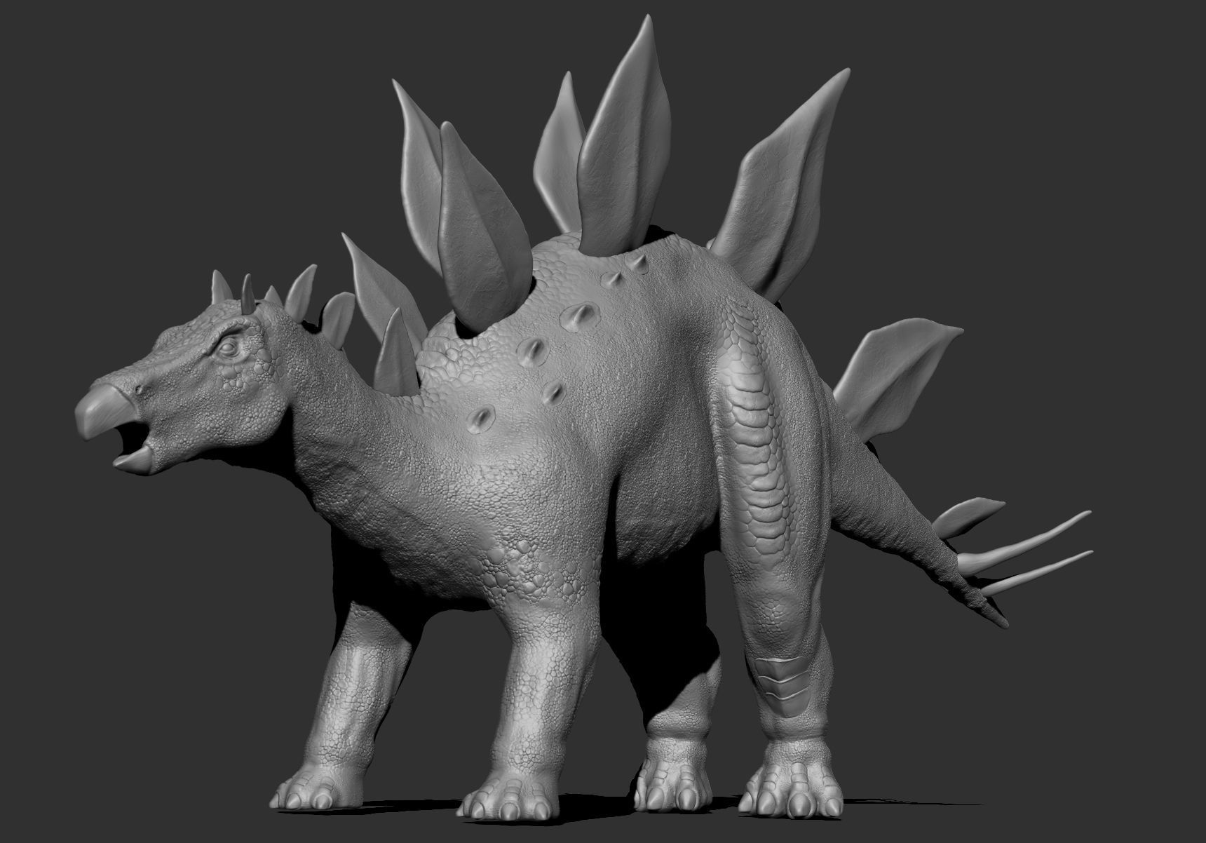 Dinosaur Stegosaurus Sculpt Project 3D model_2