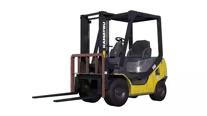 Komatsu Forklift Truck Low-poly 3D model