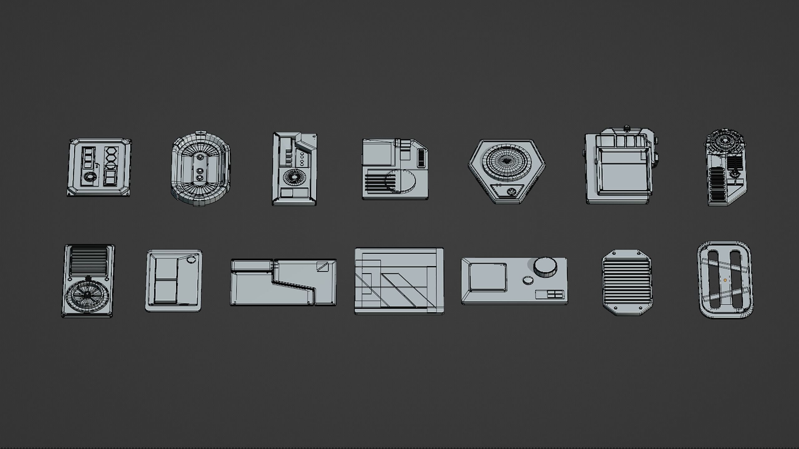 Sci-fi Kitbash - Star Wars props details plates Low-poly 3D model_3