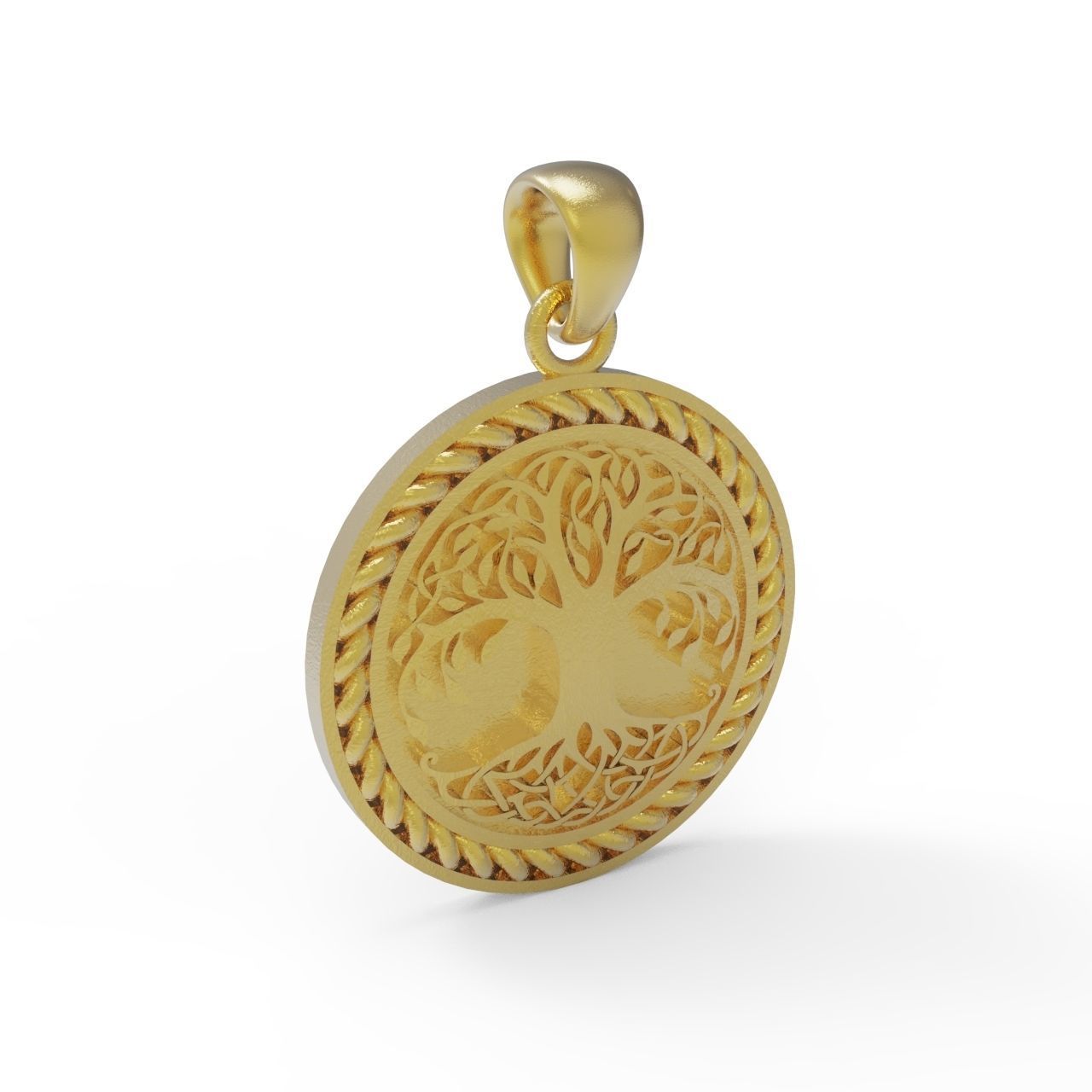 Tree of life pendant rope model 3D print model_7
