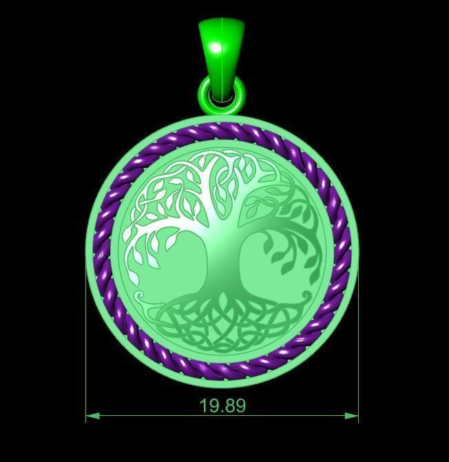 Tree of life pendant rope model 3D print model_13