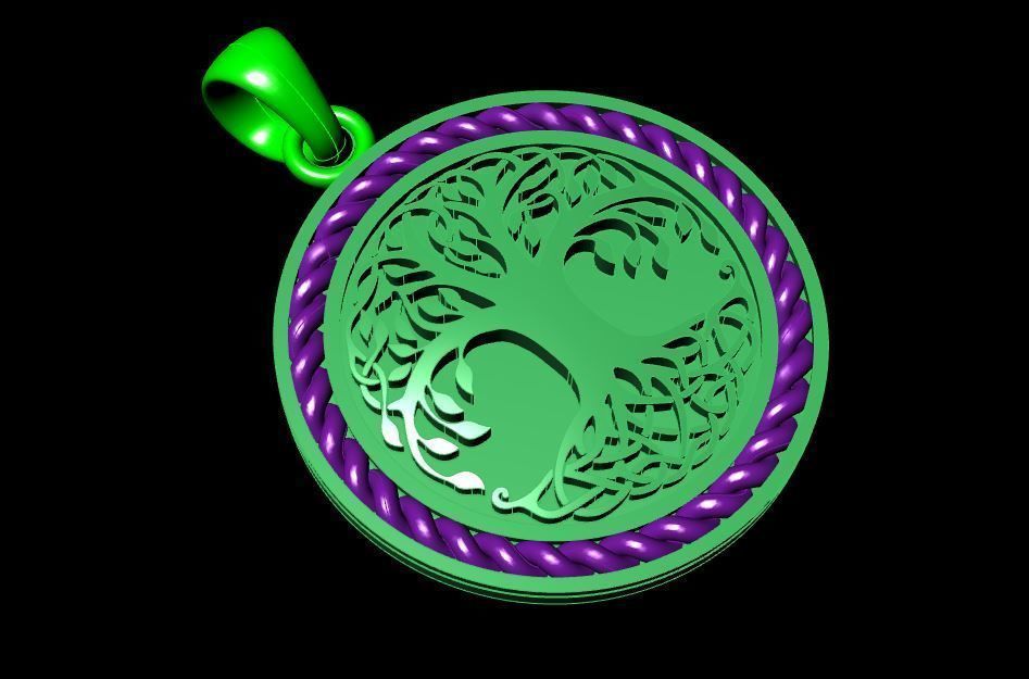 Tree of life pendant rope model 3D print model_14