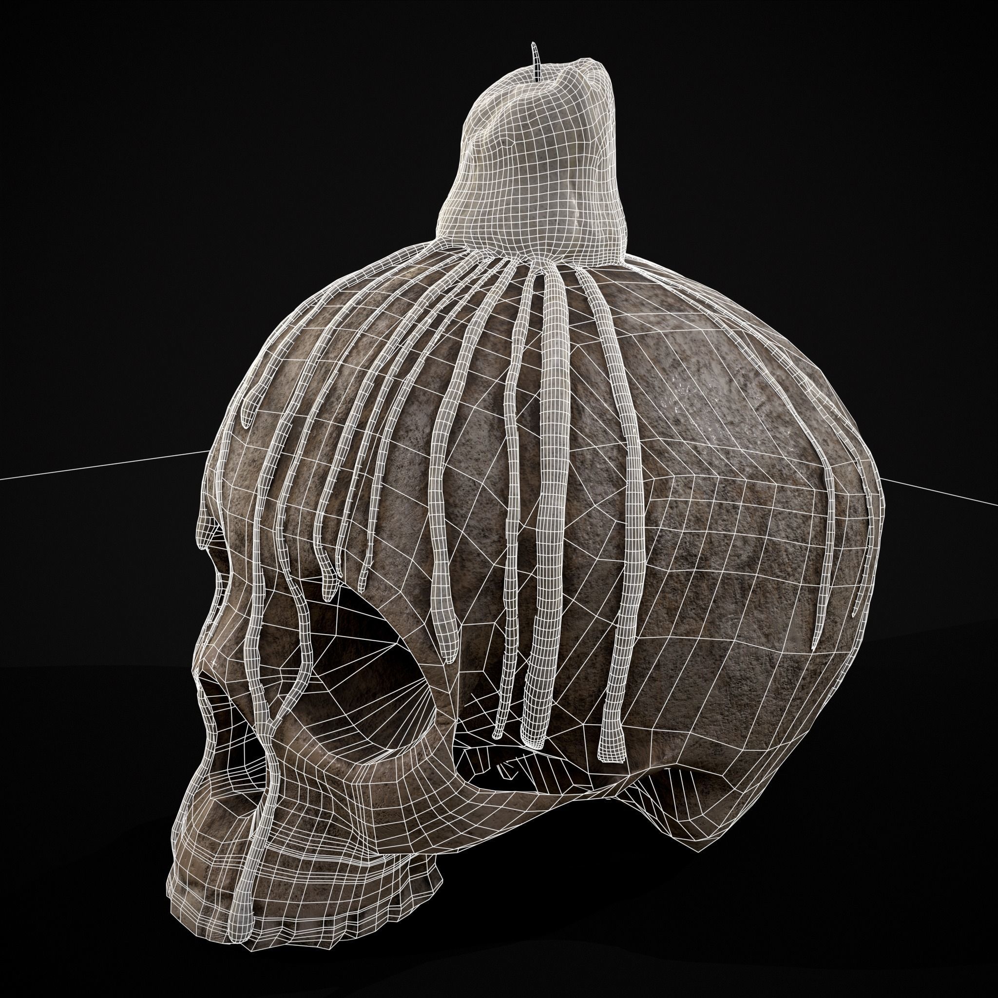 Dripping Wax Cranium Skull Candle  Low-poly 3D model_24