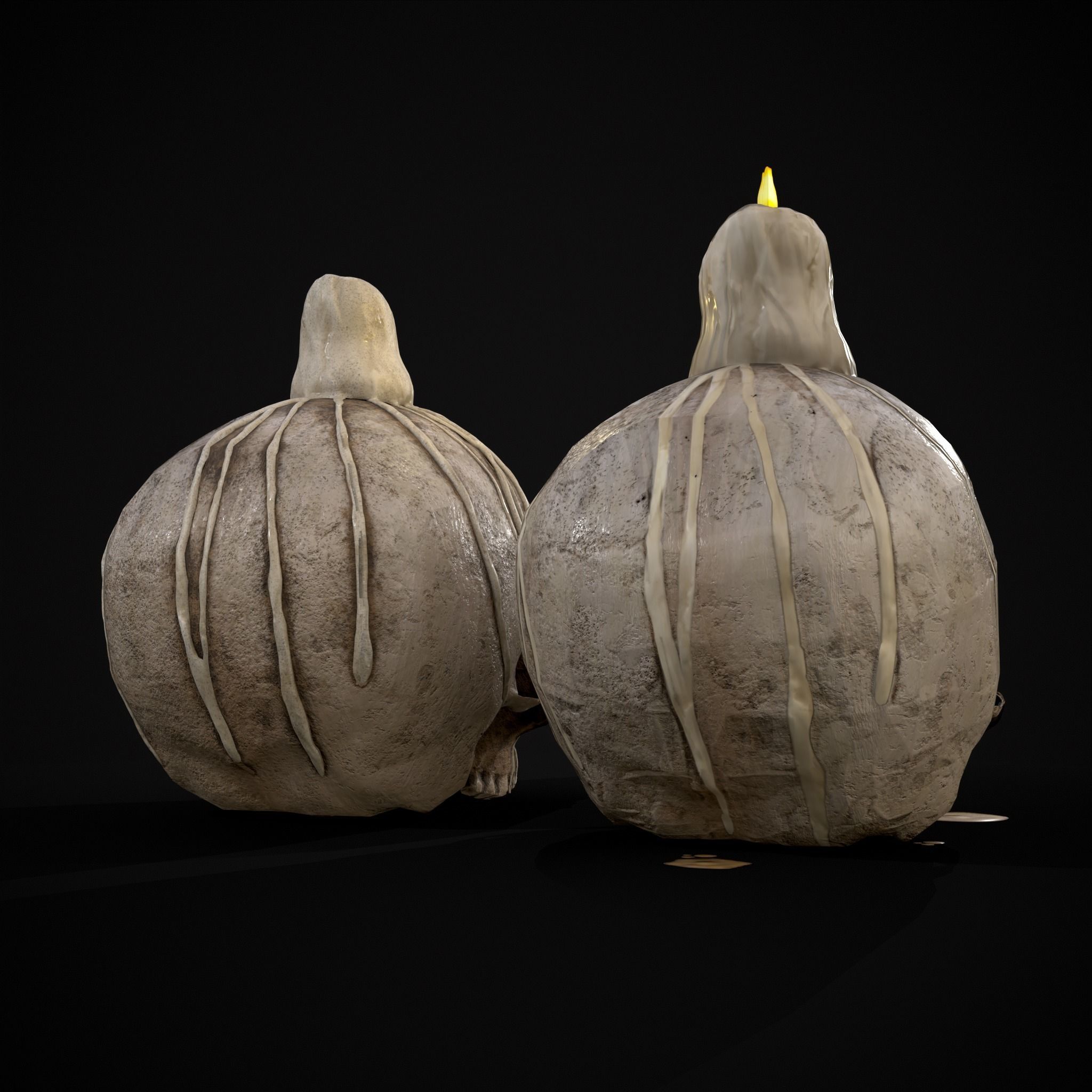 Dripping Wax Cranium Skull Candle  Low-poly 3D model_17