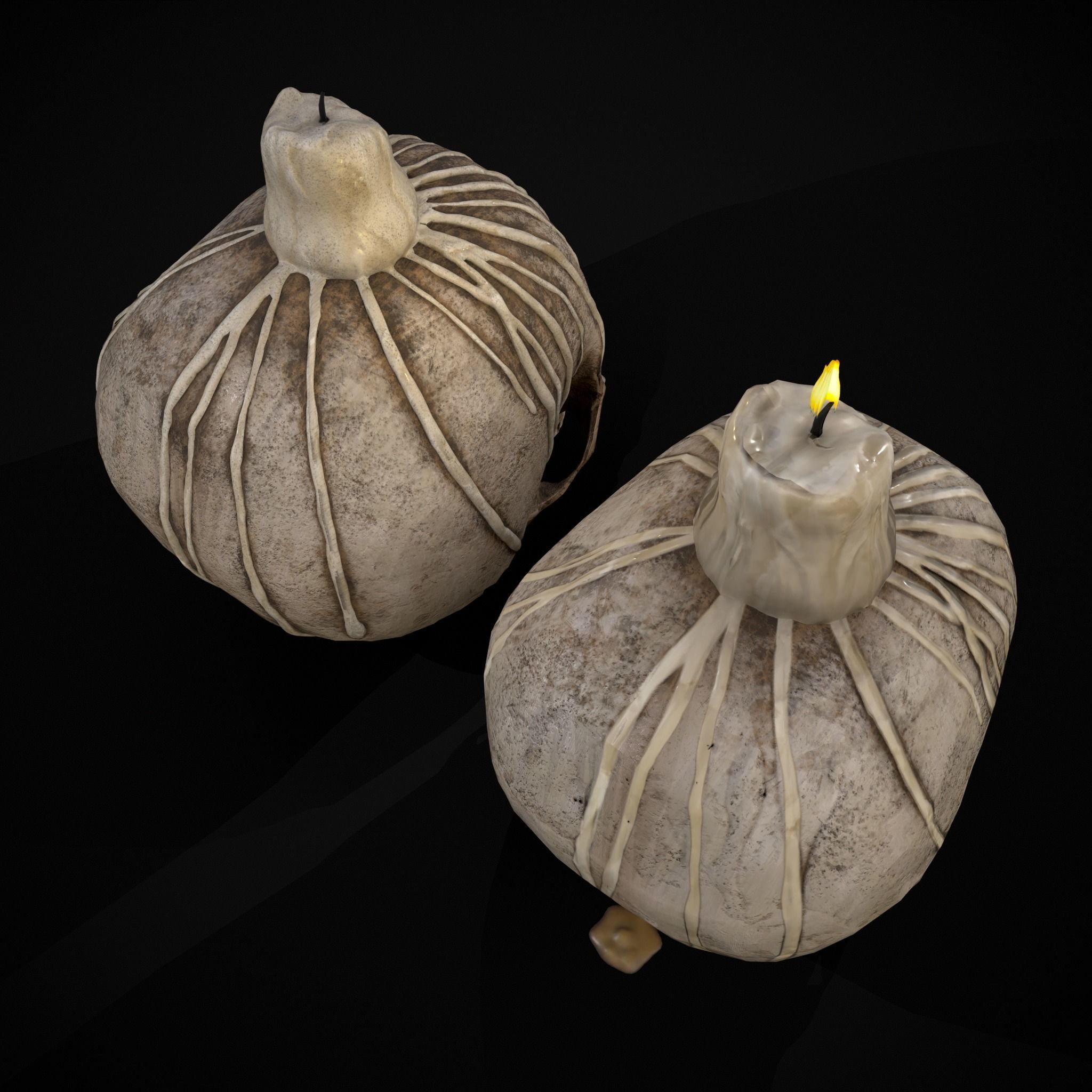 Dripping Wax Cranium Skull Candle  Low-poly 3D model_19