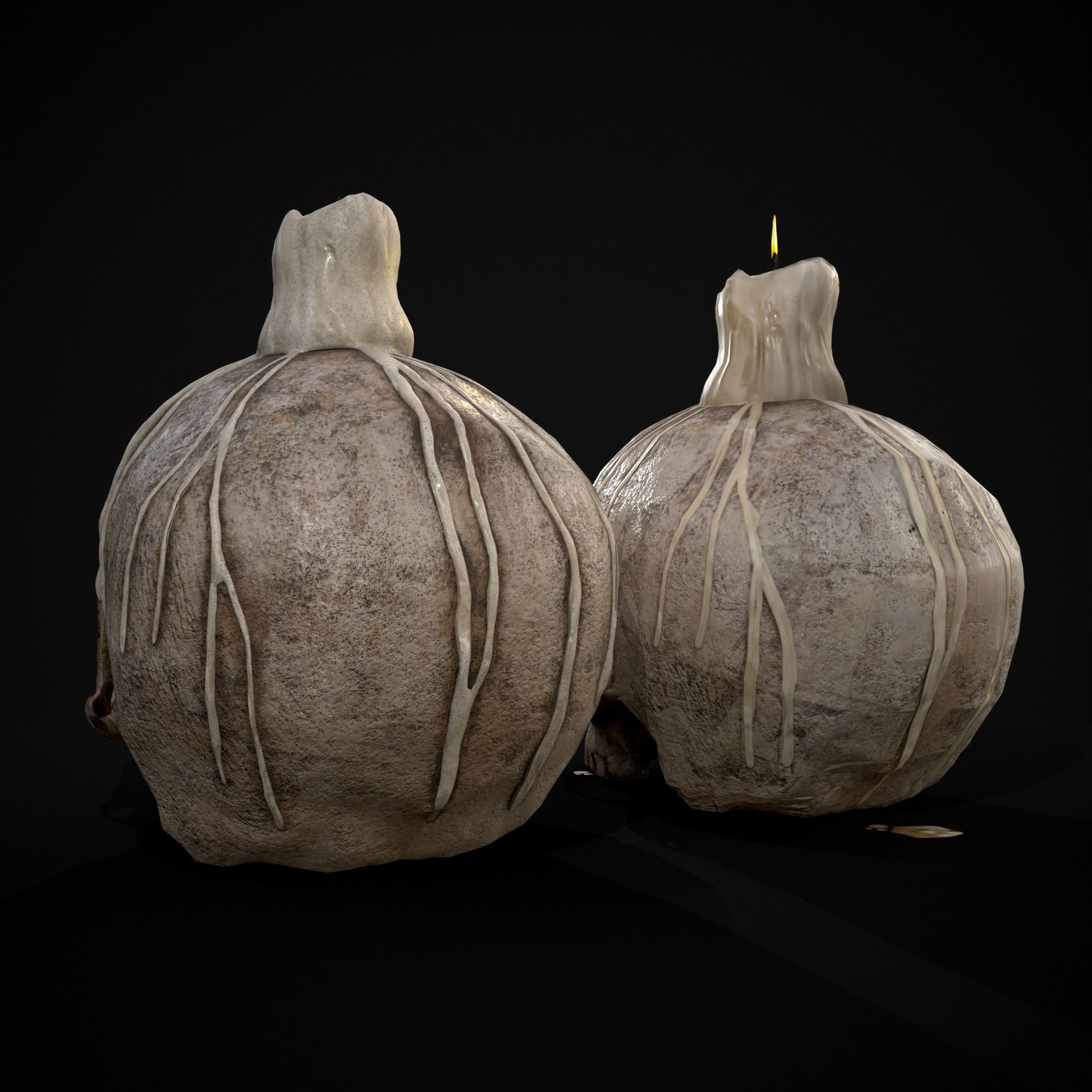 Dripping Wax Cranium Skull Candle  Low-poly 3D model_11