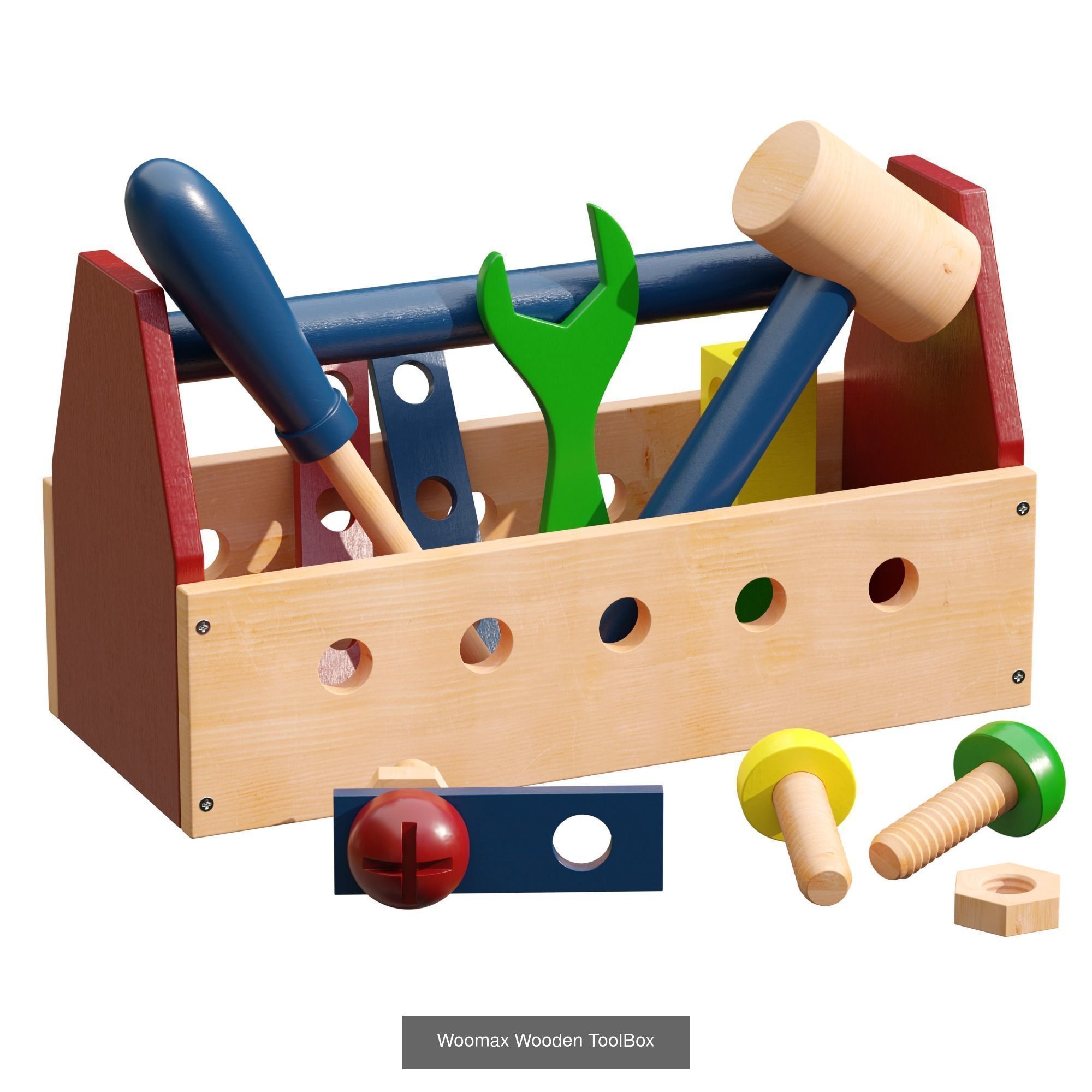 ROBUD Wooden Tool and Woomax Wooden ToolBox 3D Model Collection_1