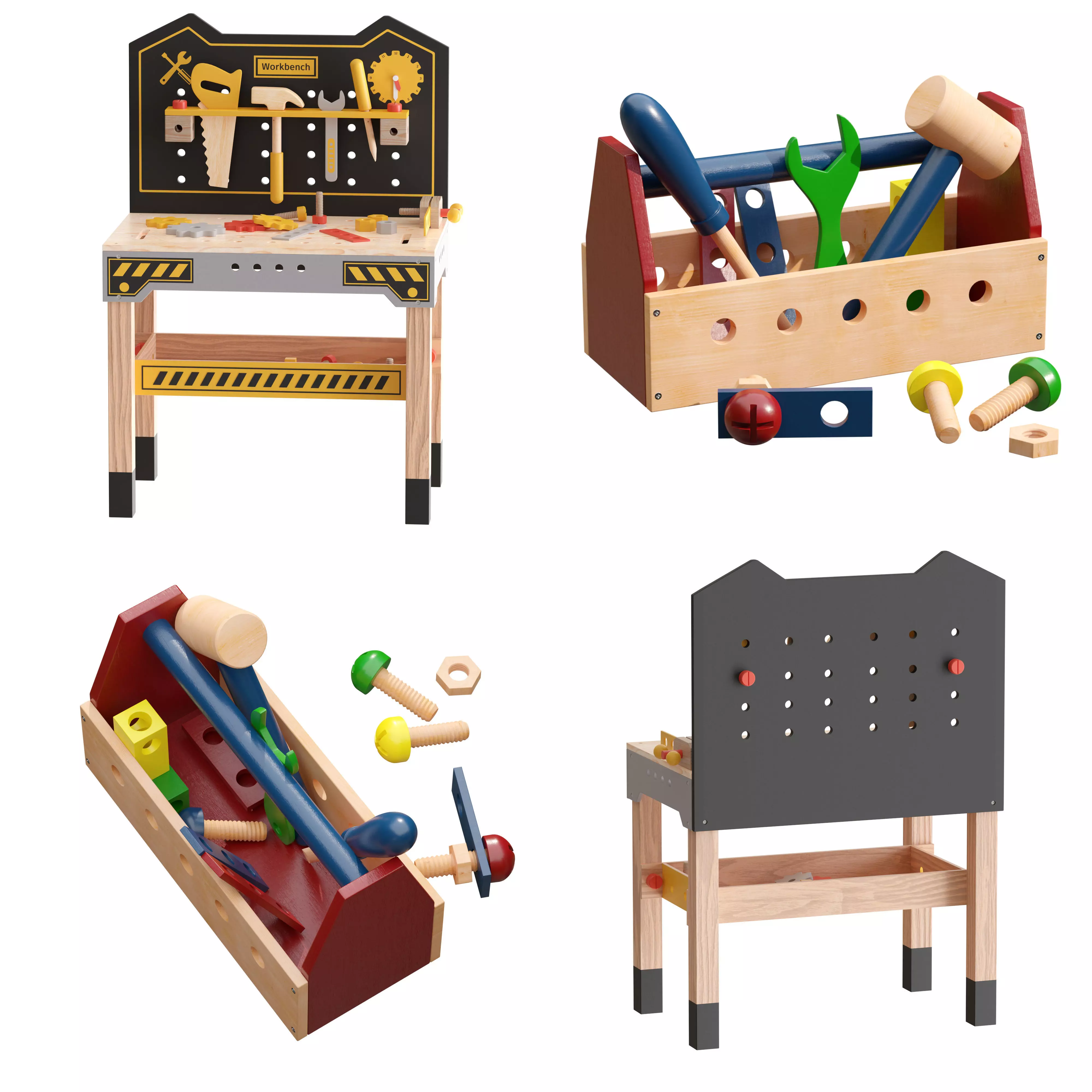 ROBUD Wooden Tool and Woomax Wooden ToolBox 3D Model Collection_0