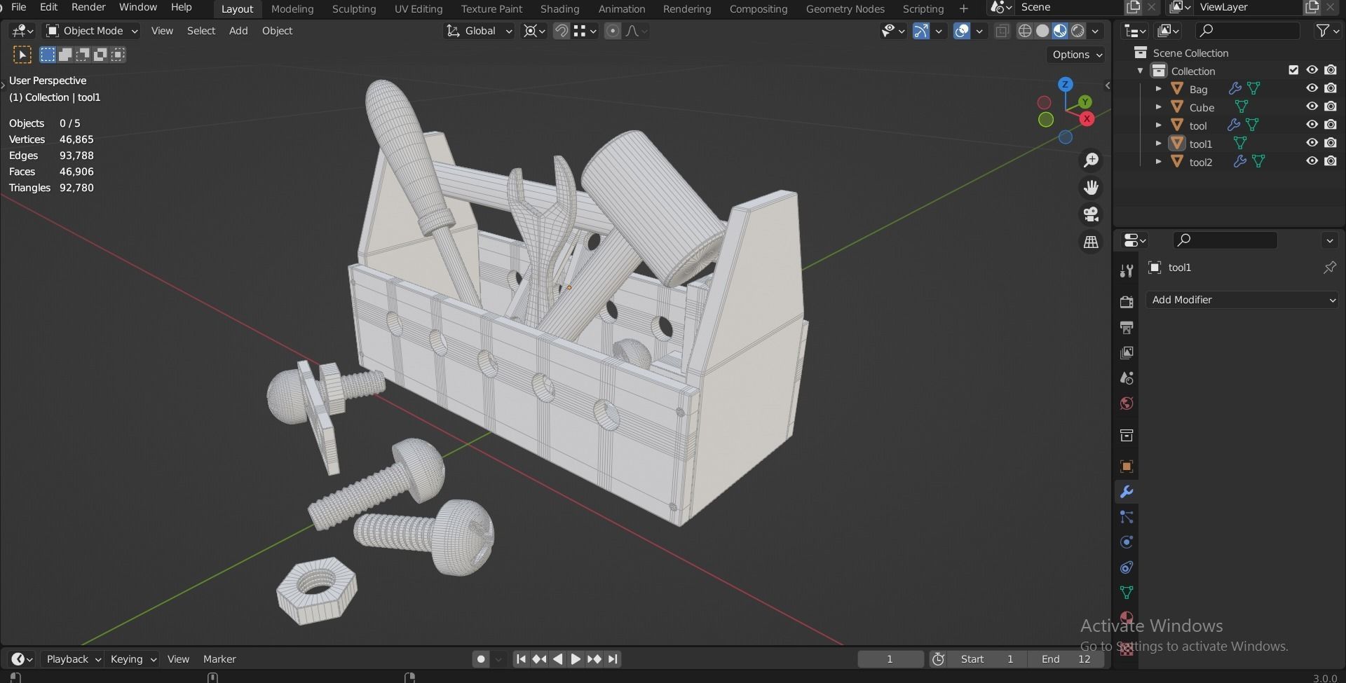 ROBUD Wooden Tool and Woomax Wooden ToolBox 3D Model Collection_32