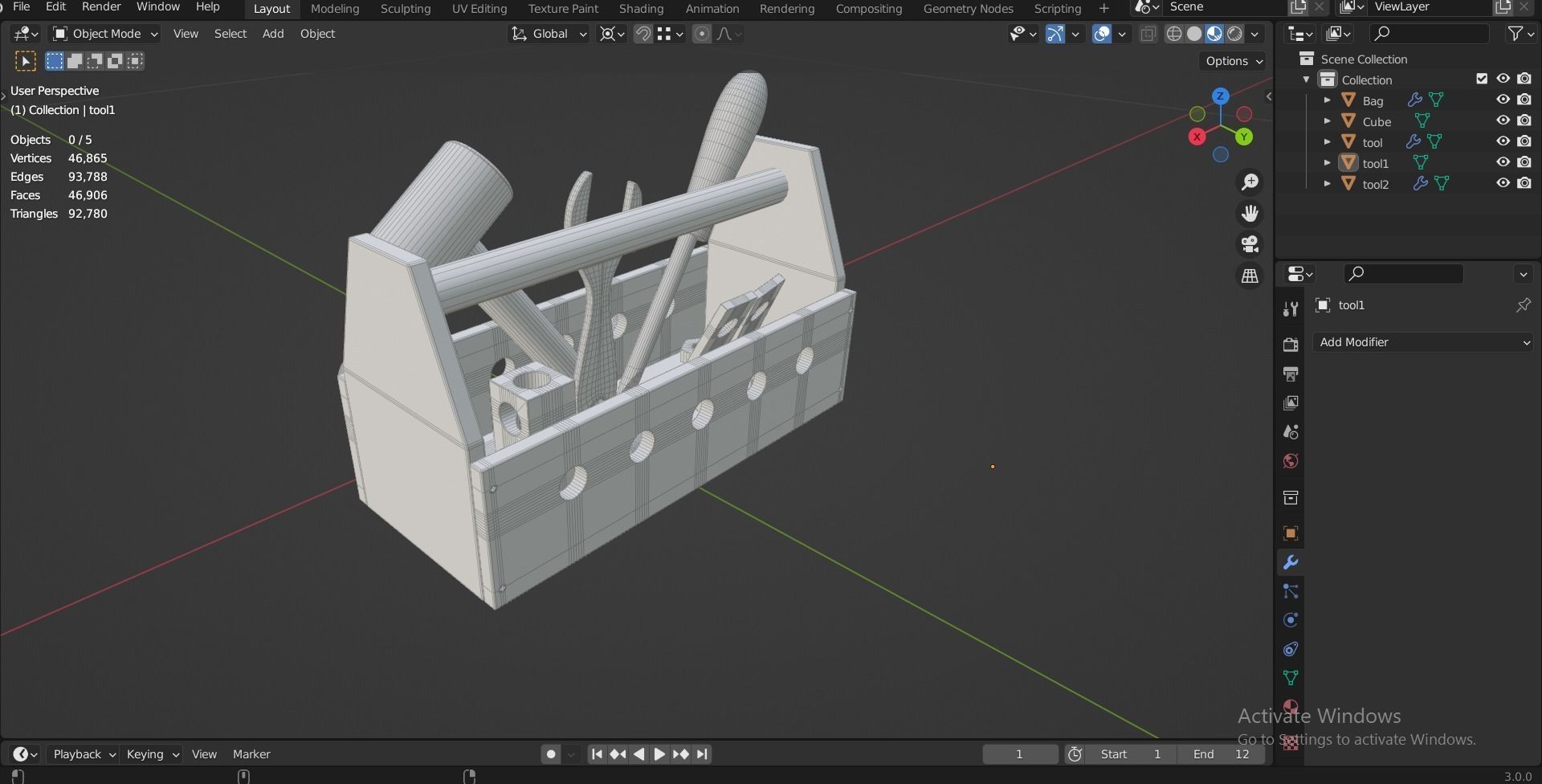 ROBUD Wooden Tool and Woomax Wooden ToolBox 3D Model Collection_36