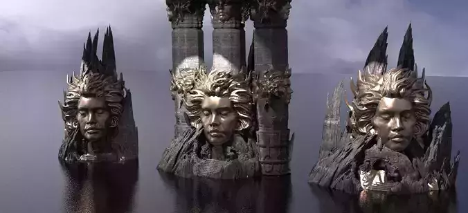 Fallen Angel Mountain Statue Kit bash