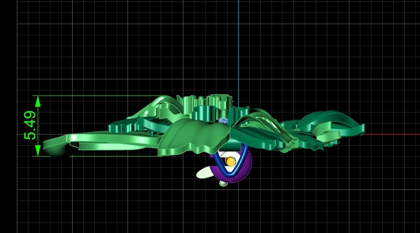 vintage brooch flower orchid 766 3D print model_7