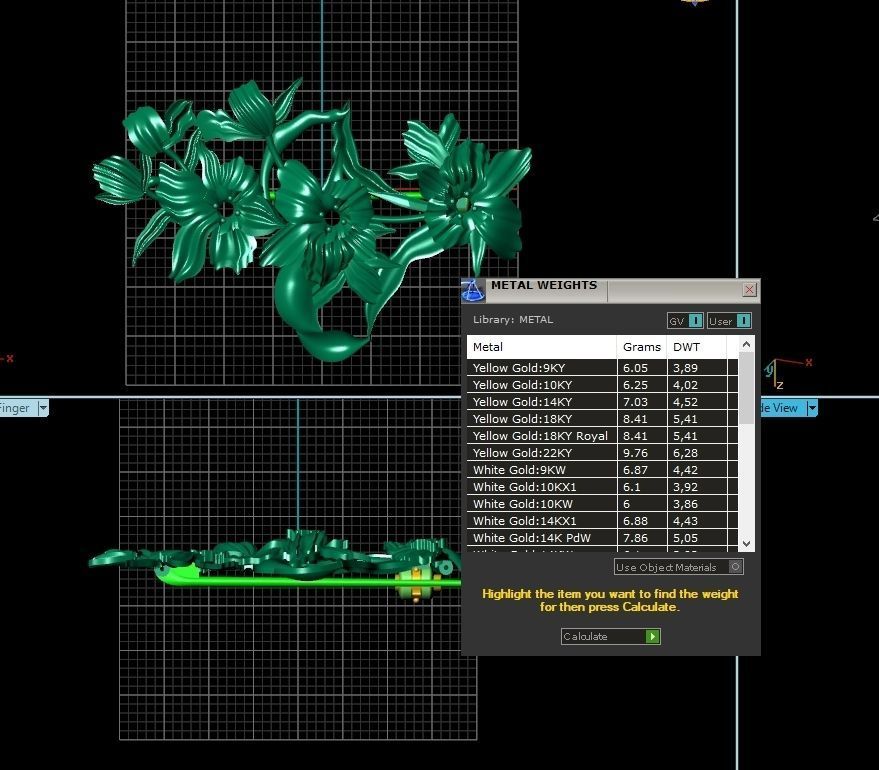 vintage brooch flower orchid 766 3D print model_5