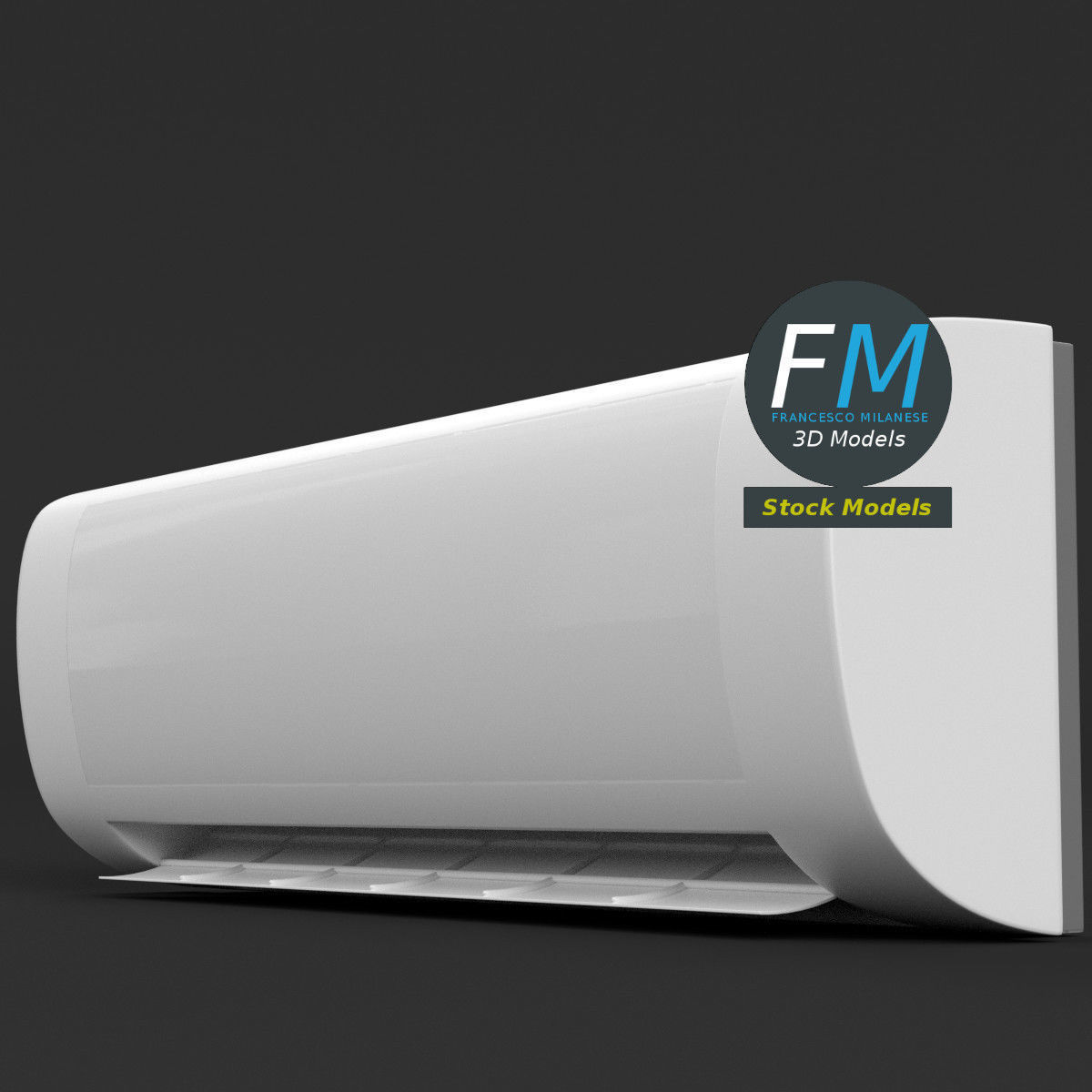 Air conditioner internal unit 3D model_2
