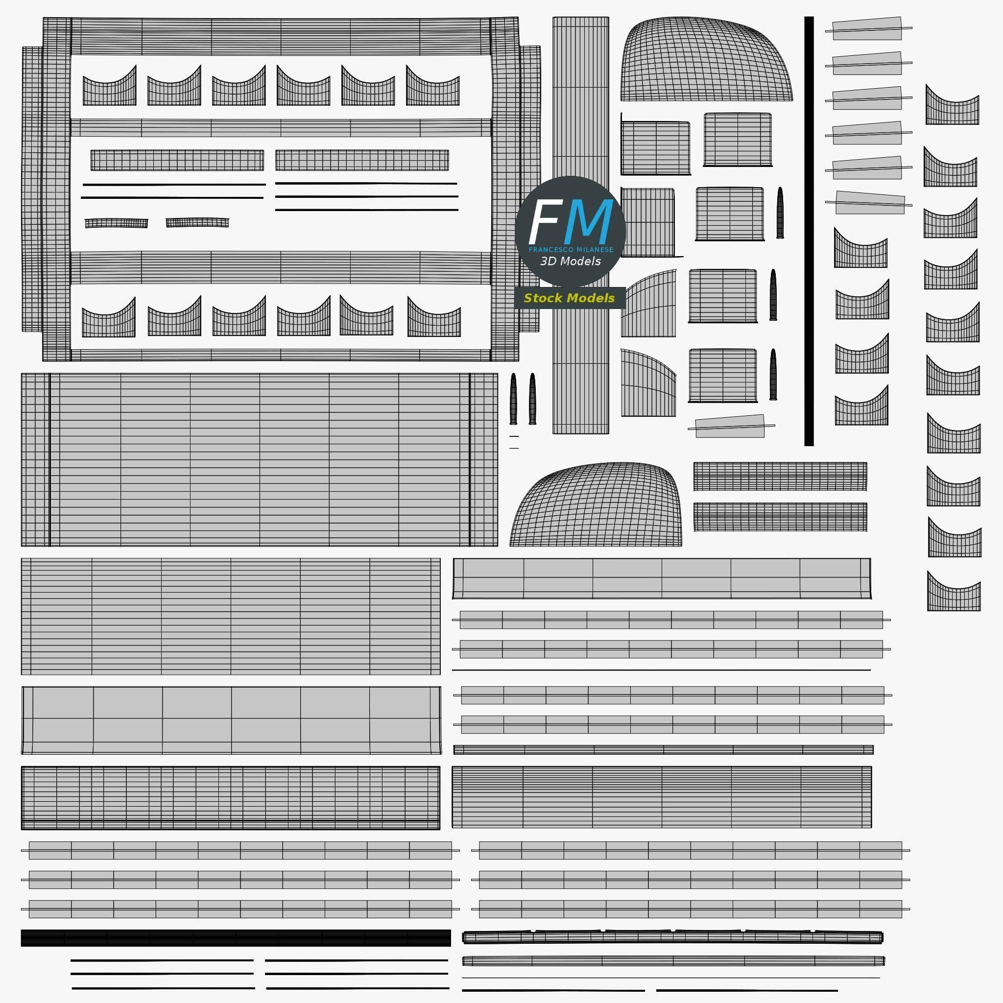 Air conditioner internal unit 3D model_11