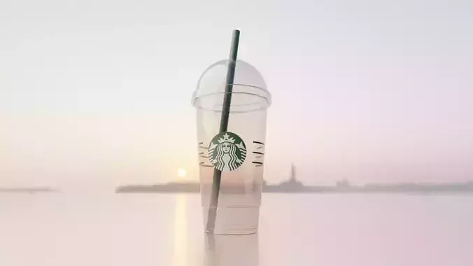 Starbucks coffee cup lowpoly