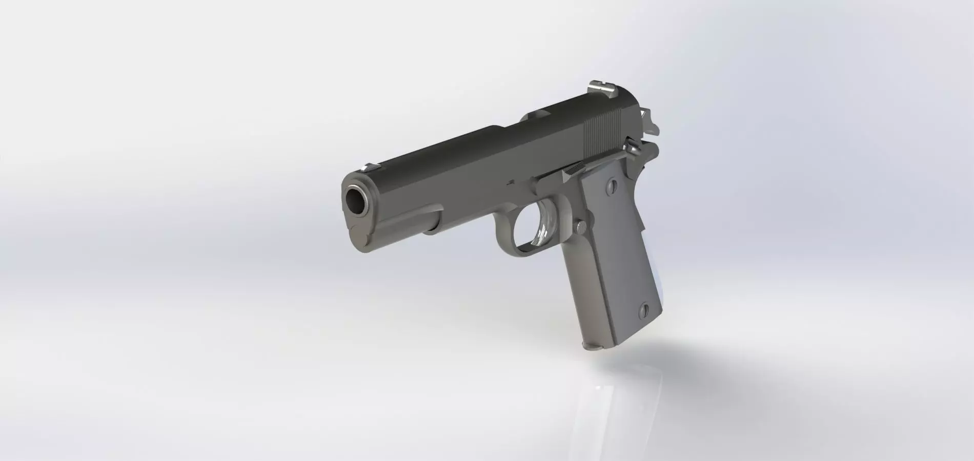 Gun M1911-A1 all Parts Assembled 3D model
